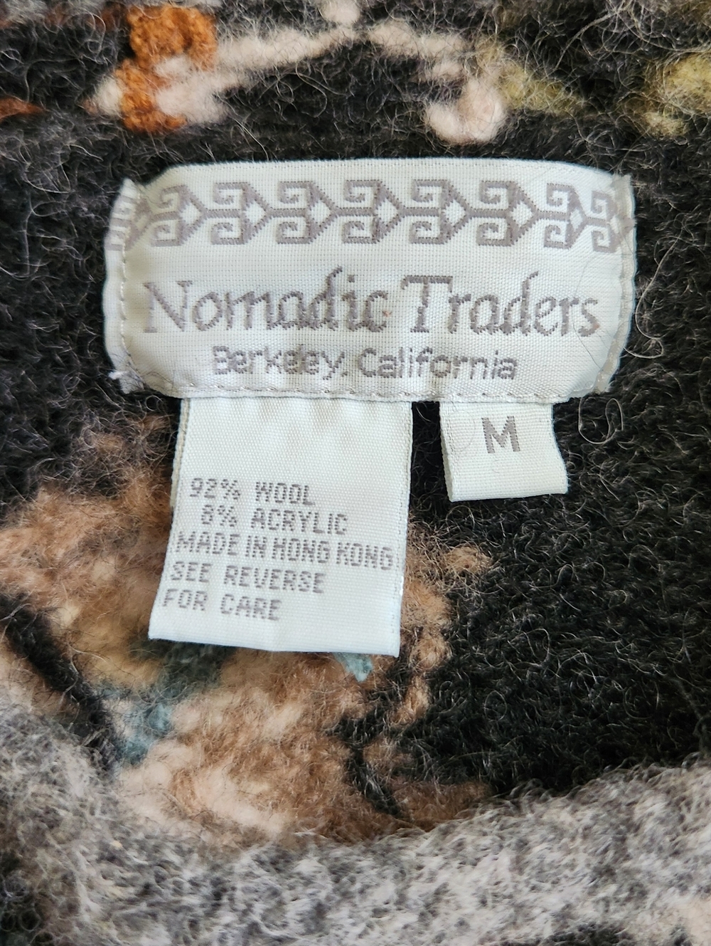 Vintage Nomadic Traders Sweater Womens Medium Nordic Leaf Wool Knit 90s Y2K Fall - Picture 3 of 7